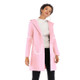Double Pocket Long Hooded Warm Thick Woolen Coat for Women (Color:Pink Size:L)