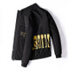 Loose and Comfortable Casual Jacket Collar Slim (Color:Black Size:XXXL)