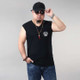 Casual Loose Thin Sleeveless T-shirt Vest (Color:Black Size:XXXXXL)