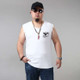 Casual Loose Thin Sleeveless T-shirt Vest (Color:White Size:XXXXL)