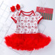 Christmas Baby Short-sleeved Cartoon Print Romper Dress Baby Mesh Dress Tutu Skirt (Color:Snowflakes Size:80)