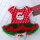 Christmas Baby Short-sleeved Cartoon Print Romper Dress Baby Mesh Dress Tutu Skirt (Color:Red Santa Claus Size:73)