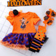 Halloween Baby Short-sleeved Cartoon Print Romper Dress Baby Mesh Dress Tutu Skirt (Color:Pumpkin Witch Size:73)