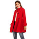 Women Short Swing Woolen Coat (Color:Red Size:XXL)