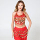 Women Chiffon Dancing Belt (Color:Red Size:One size)