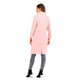 Women Solid Color Long Sleeve Woolen Coat (Color:Pink Size:L)