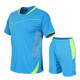 Men Loose Leisure Sports Fitness Suit Quick-drying Clothes (Color:Lake Blue Size:XXL)