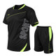 Men Loose Leisure Sports Fitness Suit Quick-drying Clothes (Color:Black Size:XXXXXL)