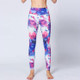 Sports Fitness Printed Slim Trousers Yoga Pants (Color:Flower Blue Size:XL)