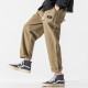 Spring and Autumn Loose Casual Cropped Trousers Cargo Pants for Men, with Detachable Belt (Color:0534 Green Size:XXL)