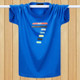 Men Short-sleeved T-shirt Plus Fat Loose Half-sleeved Casual Under Shirt (Color:Royal Blue Size:XXXXL)