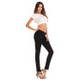 Sexy High Waist Side Zip Fashion Elastic Foot Pencil Jeans (Color:Black Size:XXL)