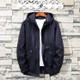 Simple Solid Color Casual Loose Hooded Jacket (Color:Blue Size:XXXXXXXL)