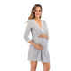 Fashionable lace and Three Quarter Sleeve Dress (Color:Light Gray Size:M)