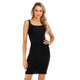 Summer Slim Sling Short Skirt Solid Color Waist Dress Sexy Bag Hip Skirt Female (Color:Black Size:S)