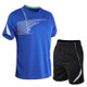 Men Running Fitness Suit Quick-drying Clothes (Color:Blue Size:XXXXL)