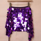 Women Sequined Fishtail Short Belt (Color:Purple Size:One Size)