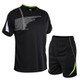 Men Running Fitness Suit Quick-drying Clothes (Color:Black Size:XXXXXL)