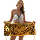 Women Sequined Fishtail Short Belt (Color:Yellow Size:One Size)