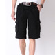 Multi-pocket Overalls Comfortable and relaxed Casual Shorts (Color:Black Size:29)
