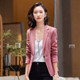Business Wear Fashion Casual Suit Work Clothes Suit Jacket (Color:Pink Size:XXL)
