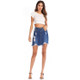 Ripped Sexy Package Hip Skirt Denim Skirt (Color:Dark Blue Size:M)