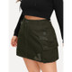 Women Mini Slim Skirt (Color:Army Green Size:XXXL)