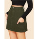 Fashion Mini Short Skirt (Color:Army Green Size:XS)