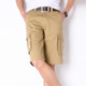 Multi-pocket Overalls Comfortable and relaxed Casual Shorts (Color:Khaki Size:42)