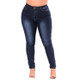Plus Size Fashion High Stretch Denim Pants (Color:Dark Blue Size:XXL)