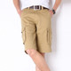 Multi-pocket Overalls Comfortable and relaxed Casual Shorts (Color:Khaki Size:46)