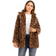 Women Leopard Short Plush Coat (Color:Brown Size:XL)