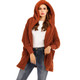 Women Fleece Hooded Jacket (Color:Brown Size:XXL)