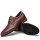 First Layer Cowhide + Microfiber Inner Solid Color Business Formal Shoes for Men (Color:Brown Size:45)