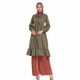 Slim Waist Dress Wide Leg Pants Set (Color:Army Green Size:XXL)