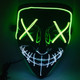 Halloween Festival Party X Face Seam Mouth Two Color LED Luminescence Mask(Green White)