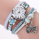 2 PCS Ladies Small Dial Circle Owl Pendant Bracelet Watch(White)