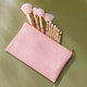 ZOREYA 10 In One Pink Crystal Transparent Handle Makeup Brush Set Makeup Tools,Style: With Brush Bag