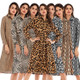 Leopard Print Chiffon Slim-fit Lace-up Shirt Dress (Color:Yellow Snake Skin Size:XL)