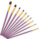 ZHU TING 20 PCS / 2 Sets Pearl Rod Nylon Hair Combination Brush Oil Paint Brush(Purple Rods)