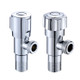 2 PCS Stainless Steel Double Outlet Angle Valve Single Handle Double Control 1 In 2 Out Electroplating Wire Drawing Angle Valve, Specification: Plum Wheel Plated Cold Water