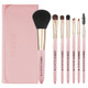 ZOREYA 7-In-1 Makeup Brush Set Brush Blush Brush Foundation Brush With Makeup Brush Bag(New Pink)
