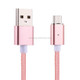 1m Weave Style 2A Magnetic USB-C / Type-C to USB Weave Style Data Sync Charging Cable with LED Indicator, For Galaxy S8 & S8 + / LG G6 / Huawei P10 & P10 Plus / Xiaomi Mi6 & Max 2 and other Smartphones (Rose Gold)