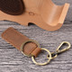 2 PCS Handmade Crazy Horse Leather Retro Keychain Car Couple Keychain, Specification: Double Ring( Brown)
