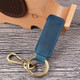 2 PCS Handmade Crazy Horse Leather Retro Keychain Car Couple Keychain, Specification: Double Ring(Blue)