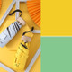 2 PCS Double-Sided Photo Background Paper Thickening Morandi Series Shoot Props(Lemon Yellow+Gray Bean Green)