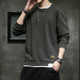 Fall/winter Loose Sweater Men Bottoming Shirt (Color:Gray Size:XL)