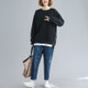 Loose Belly Slimming Top Plus Velvet Thick Sweater (Color:Black Size:M)