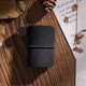 2 PCS Ultra-Small Mini TN Hand Account Book Handmade Note Book Leather Notebook Portable Travel Diary(Oil Wax Leather Black)