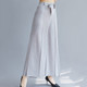 Pleated Casual Pants Show Thin Temperament Stretch Wide-leg Pants (Color:Navy Blue Size:Free Size)